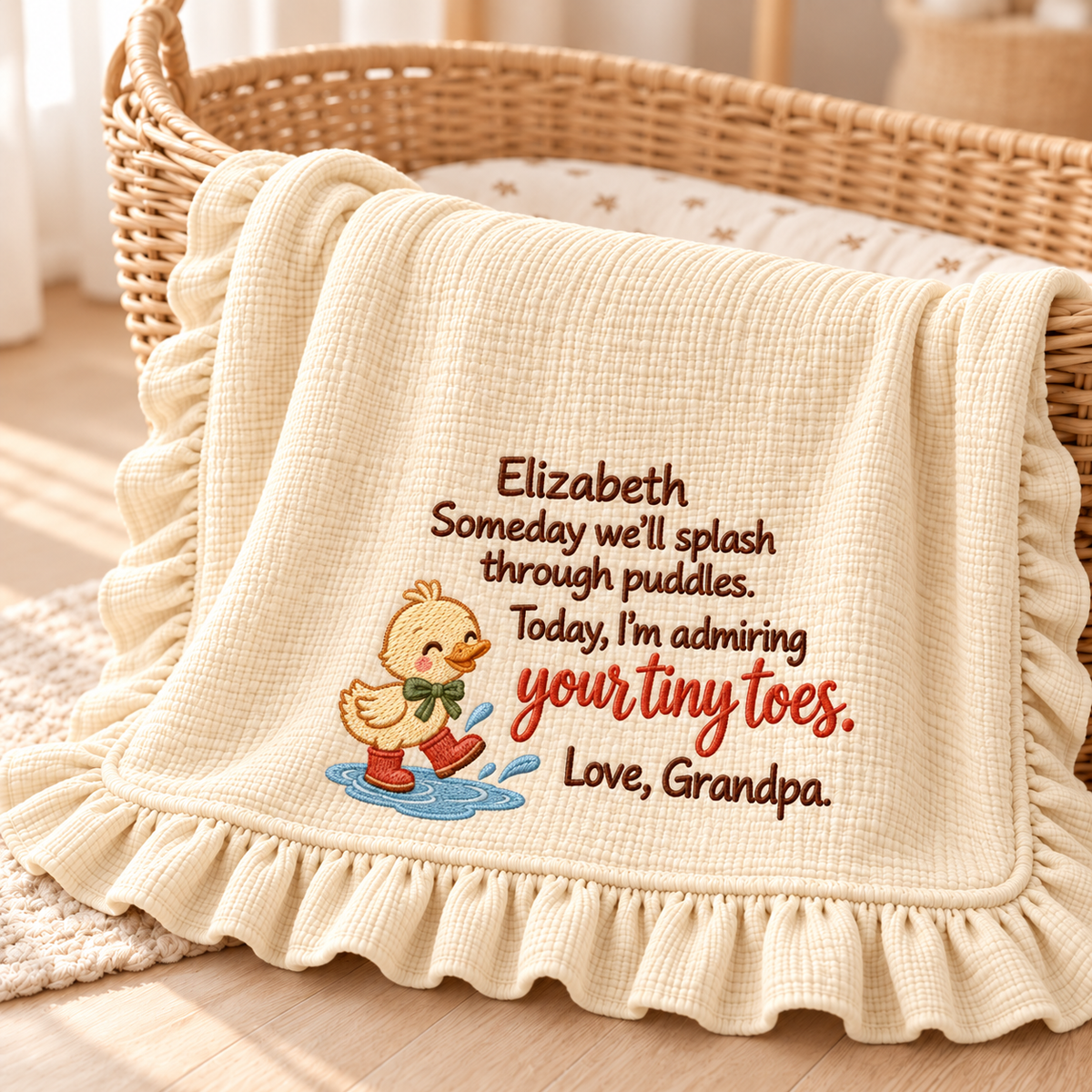 Together Hand in Hand Muslin Blanket | 1st Christmas Mommy & Baby Keepsake Gift