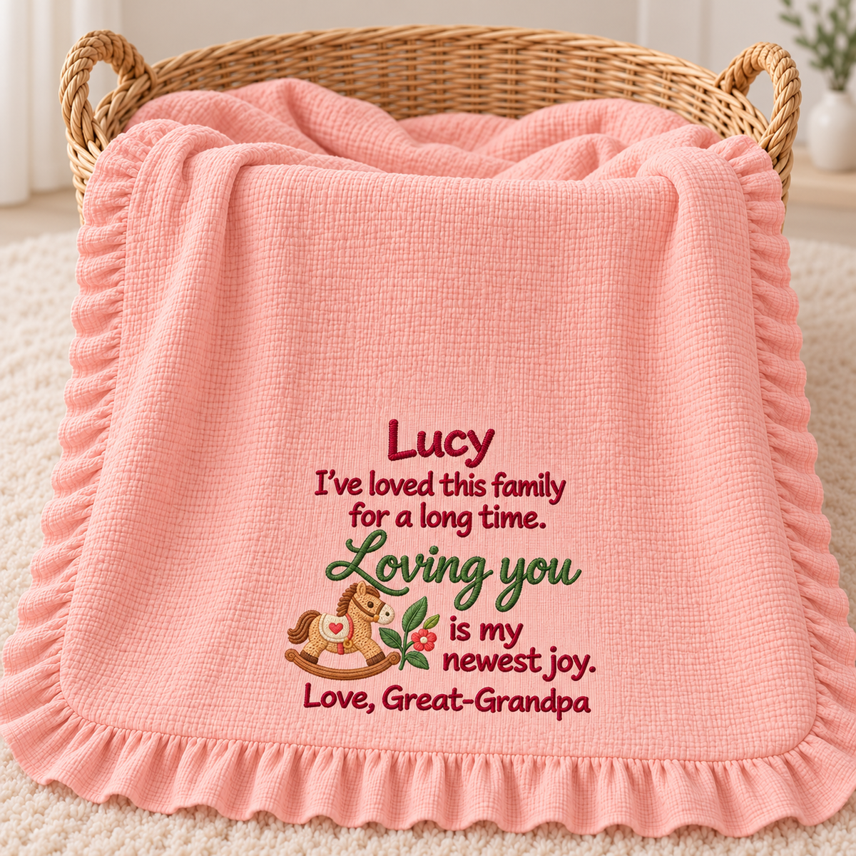 Happy Christmas Hand in Hand Keepsake Blanket | Embroidered Mommy & Newborn Gift
