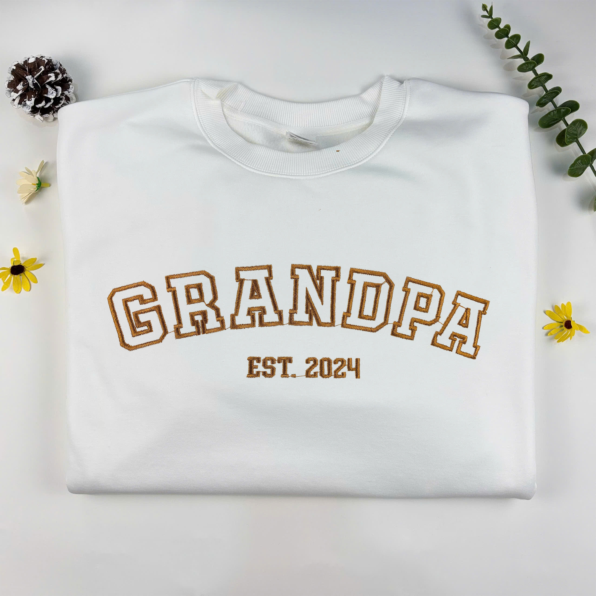 Custom Embroidered Sweatshirt From Your Text, Unisex Crewneck Cotton, Personalized Sweatshirt