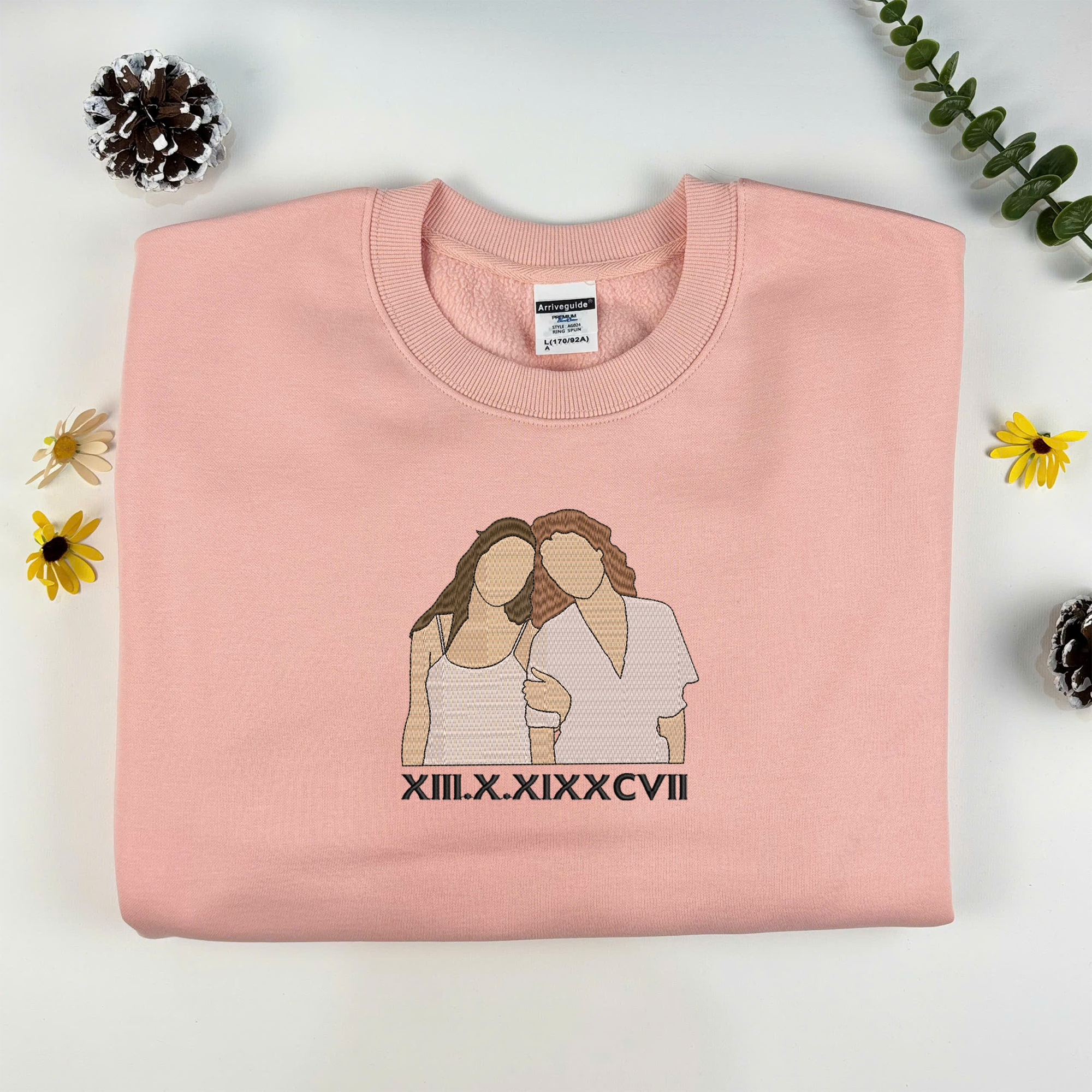 Custom Embroidered Sweatshirt With Your Photo, Custom Family Photo Sweatshirt