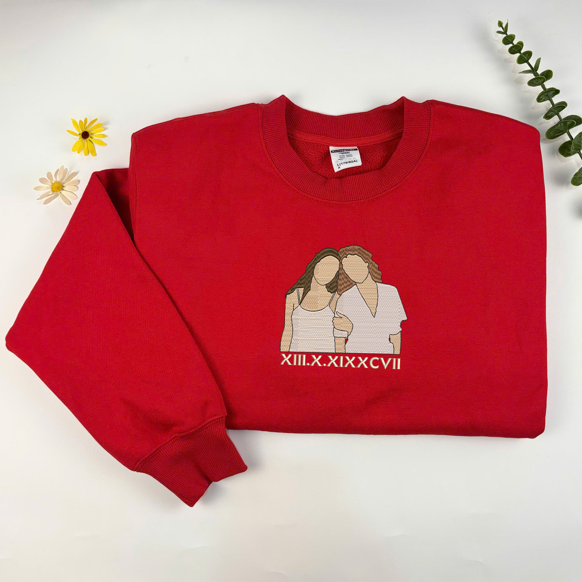 Custom Embroidered Sweatshirt With Your Photo, Custom Family Photo Sweatshirt