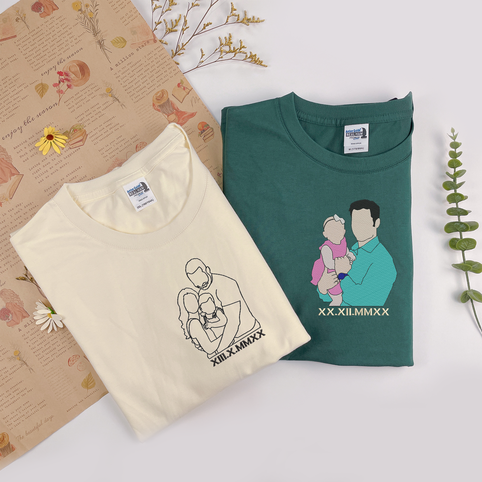 Custom Embroidered Sweatshirt With Your Photo, Custom Family Photo Sweatshirt