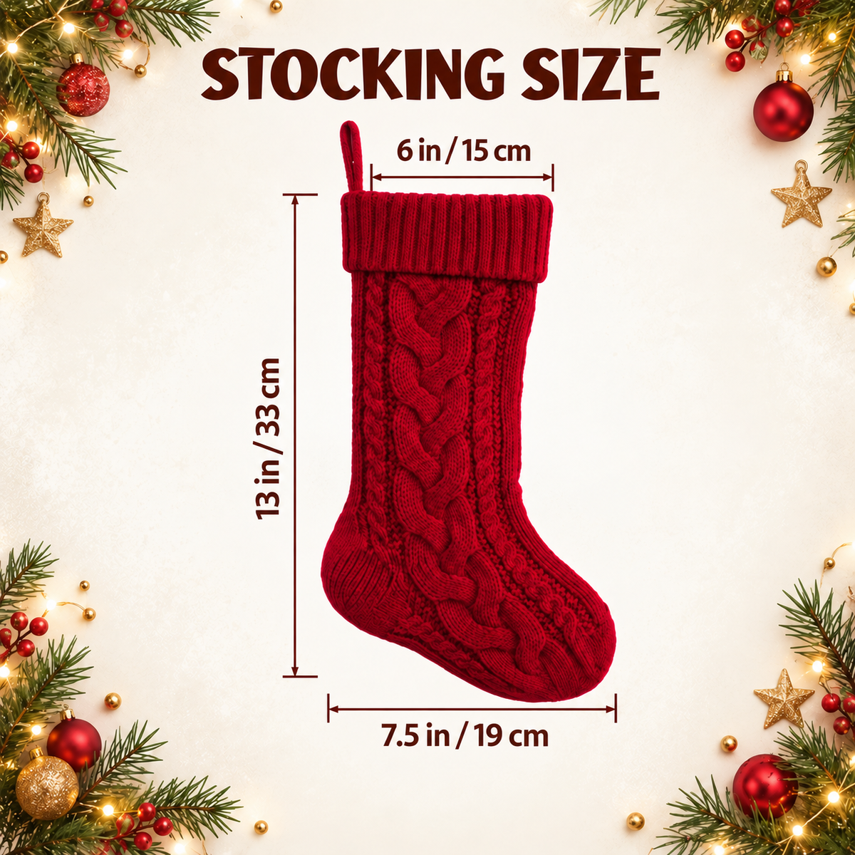 Personalized Embroidered Christmas Stocking – Custom Name Knit Stocking