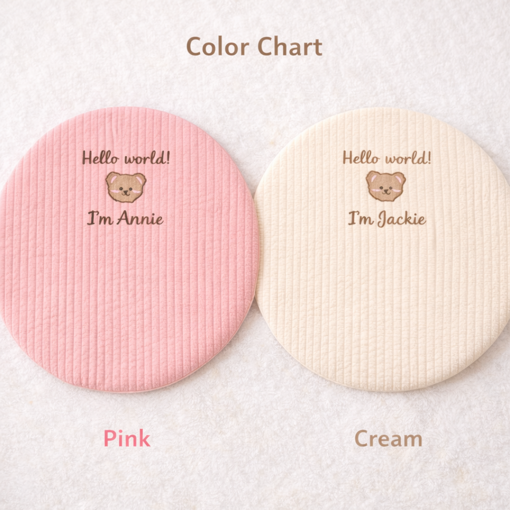 Personalized Round Baby Play Mat, Custom Embroidered Baby Name Floor Mat,  Nursery Play Rug, Baby Shower Gift