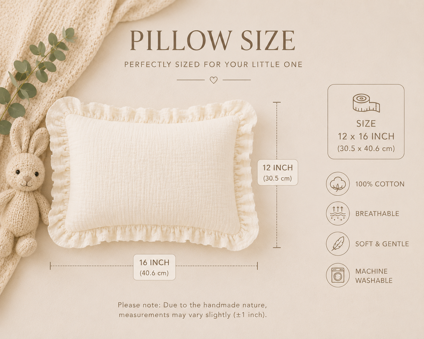 Personalized Baby 4 Pieces  Gift Set, Muslin Romper  Blanket Pillow Stroller Cover Natural Cream
