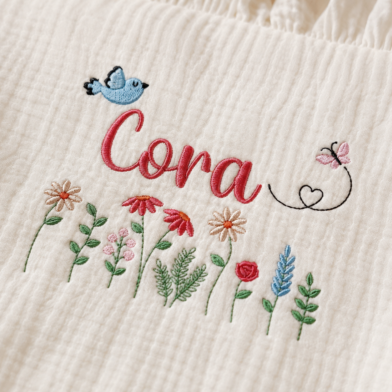 Personalized Muslin Baby Blanket & Pillow Set – Custom Embroidered Baby Name, Soft Cotton Muslin Nursery Gift for Newborn