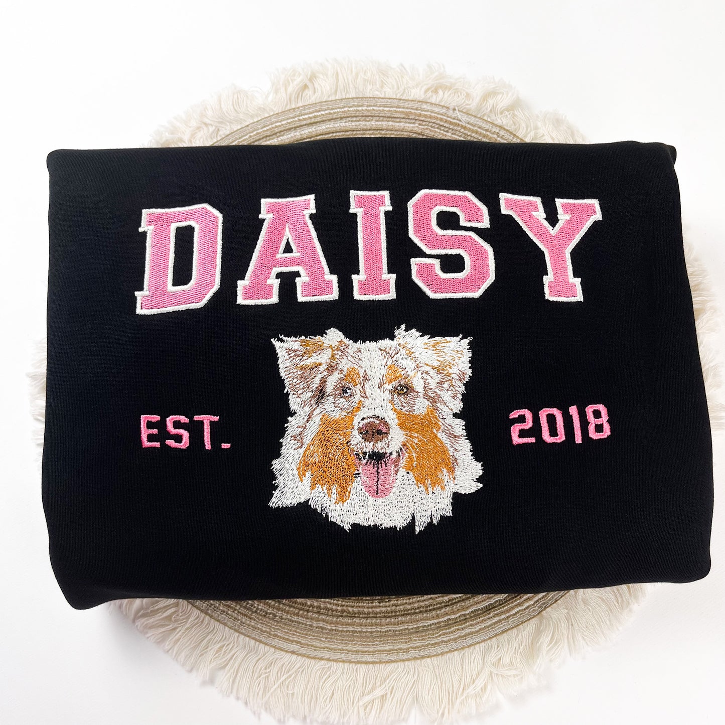 Custom Pet Embroidered Sweatshirt, Personalized Dog Swetshirt, Perfect Gift for Pet Lovers