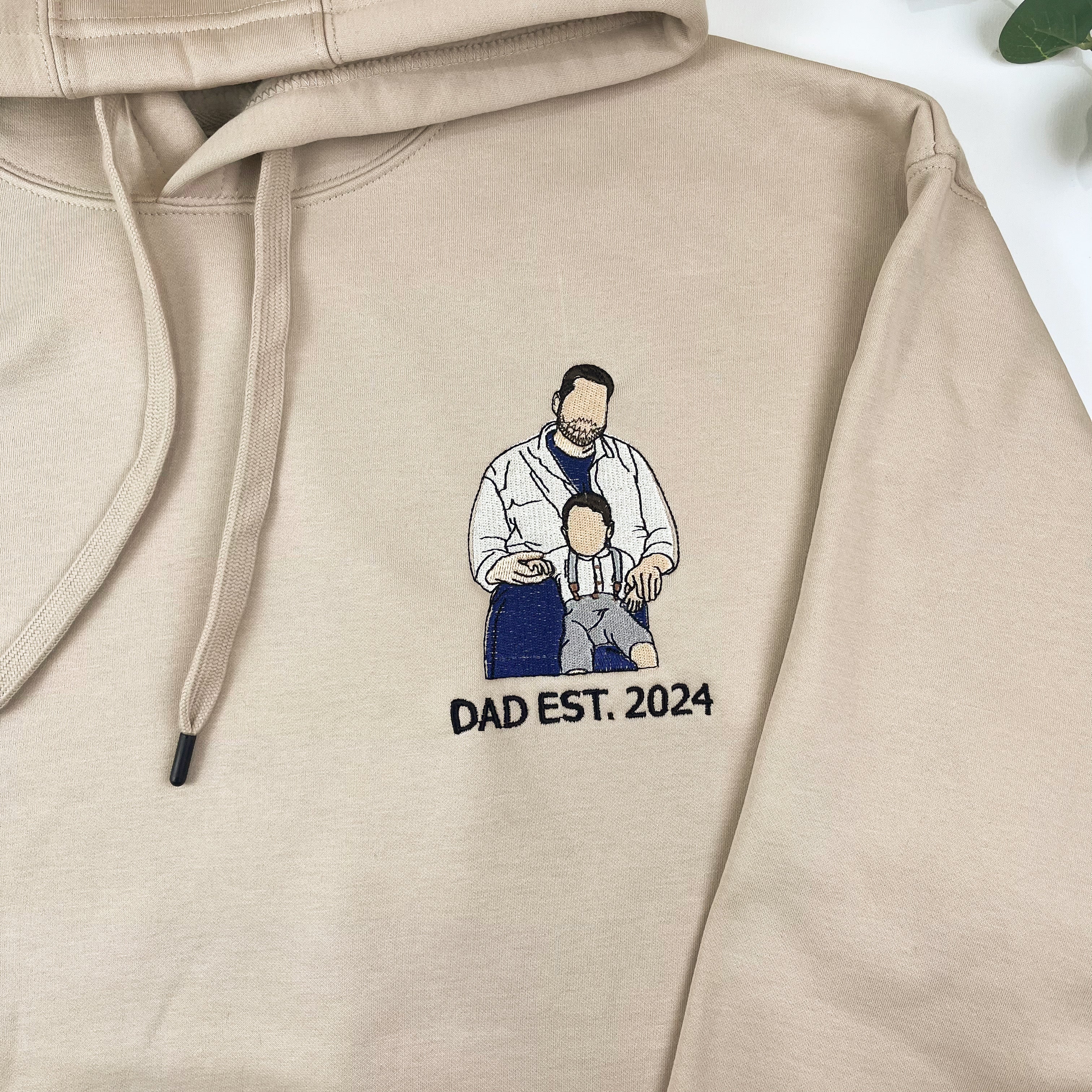 Custom Embroidered Photo Hoodie, Personalized Dad Hoodie, Fathers Day Gift