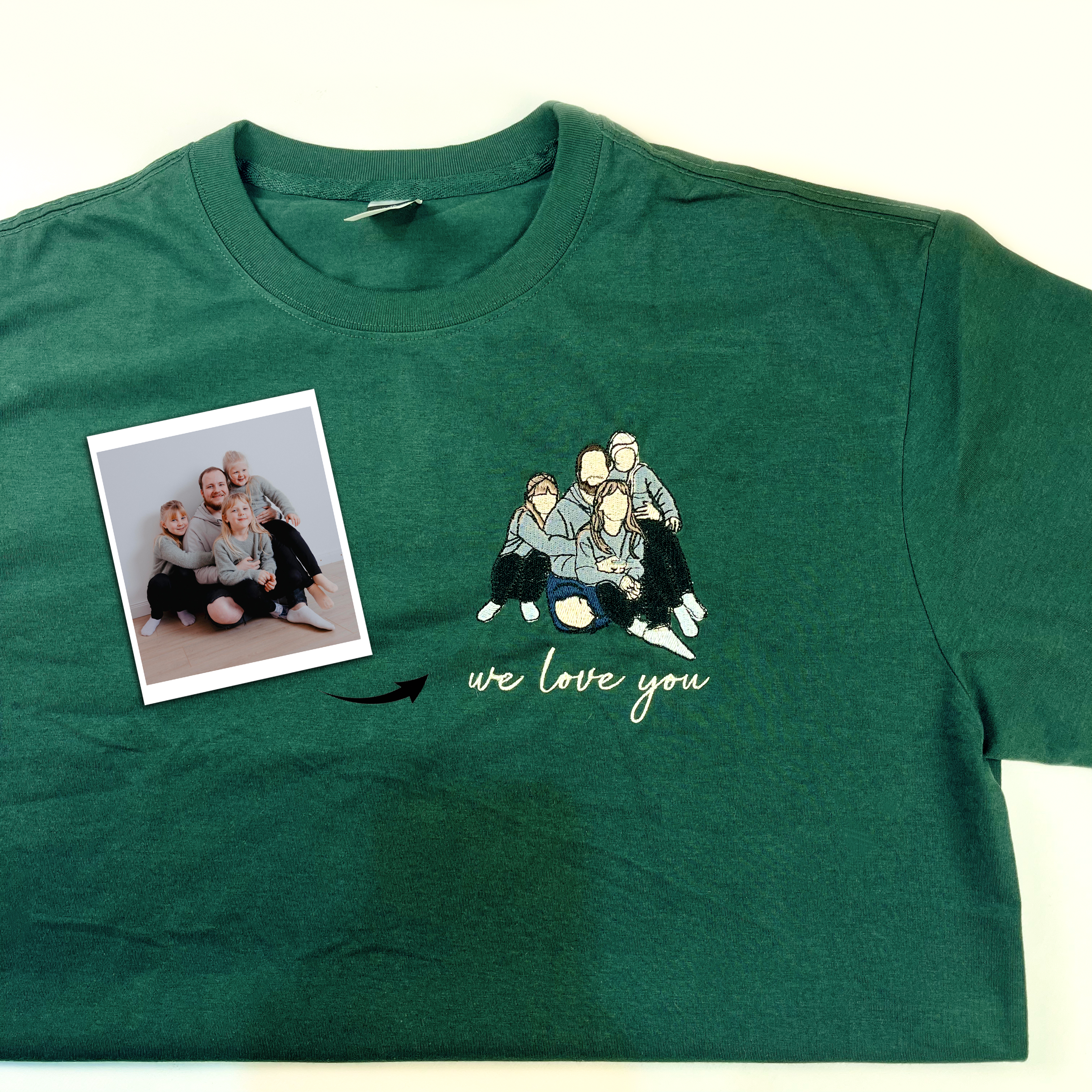 Custom Family Embroidered Photo Tshirt, Personalized Tshirt For Dad Mom, Shirt for Husband
