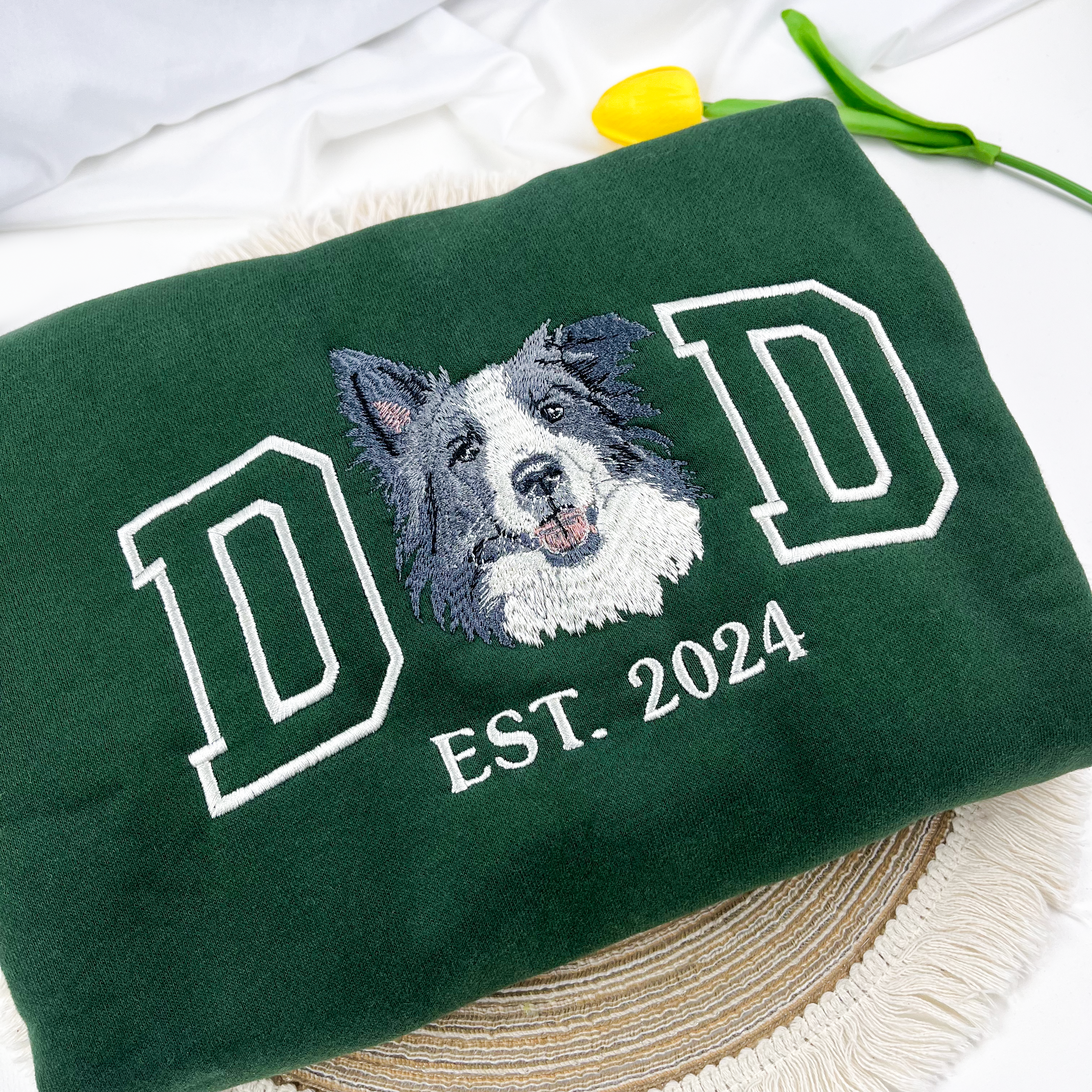 Dog Dad Embroidered Sweatshirt, Customized Pet Sweatshirt, Fathers Day Shirt