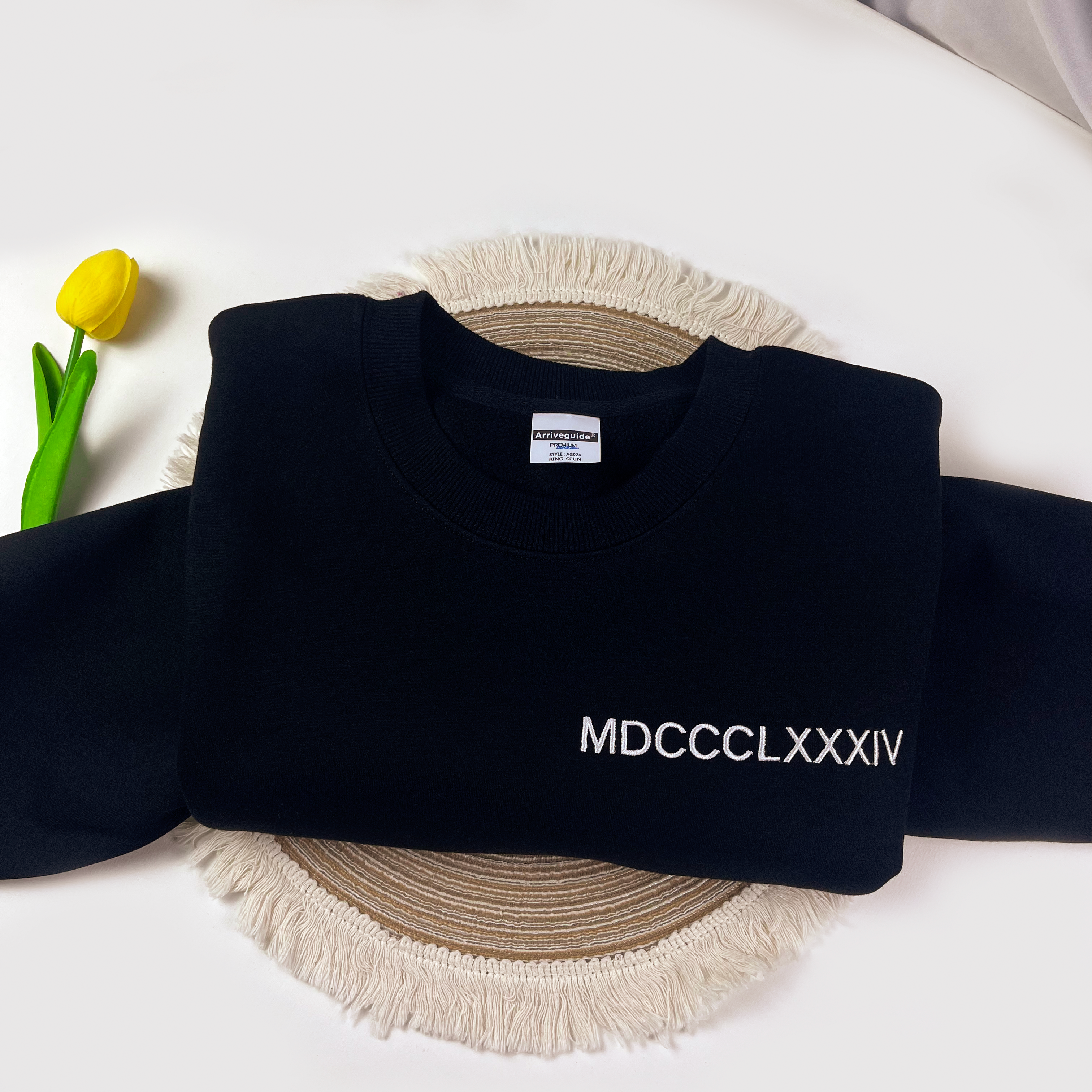 Custom Embroidery Sweatshirt with Romen Numerals, Personalized Shirt, Anniversary sweatshirt