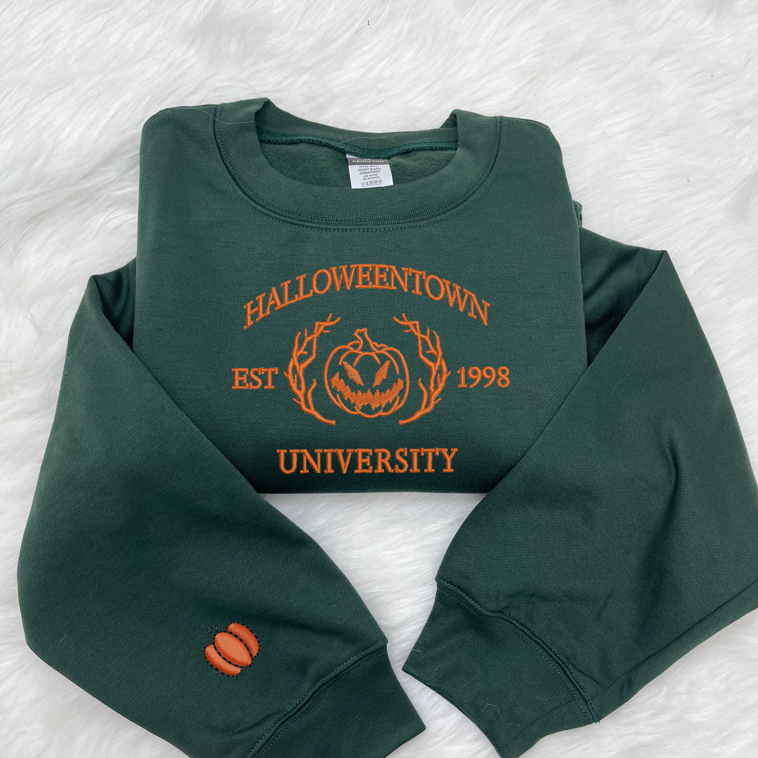 Halloweentown University Est. Embroidered Sweatshirt, Halloween Pumpkin Shirt, Spooky Season Shirt