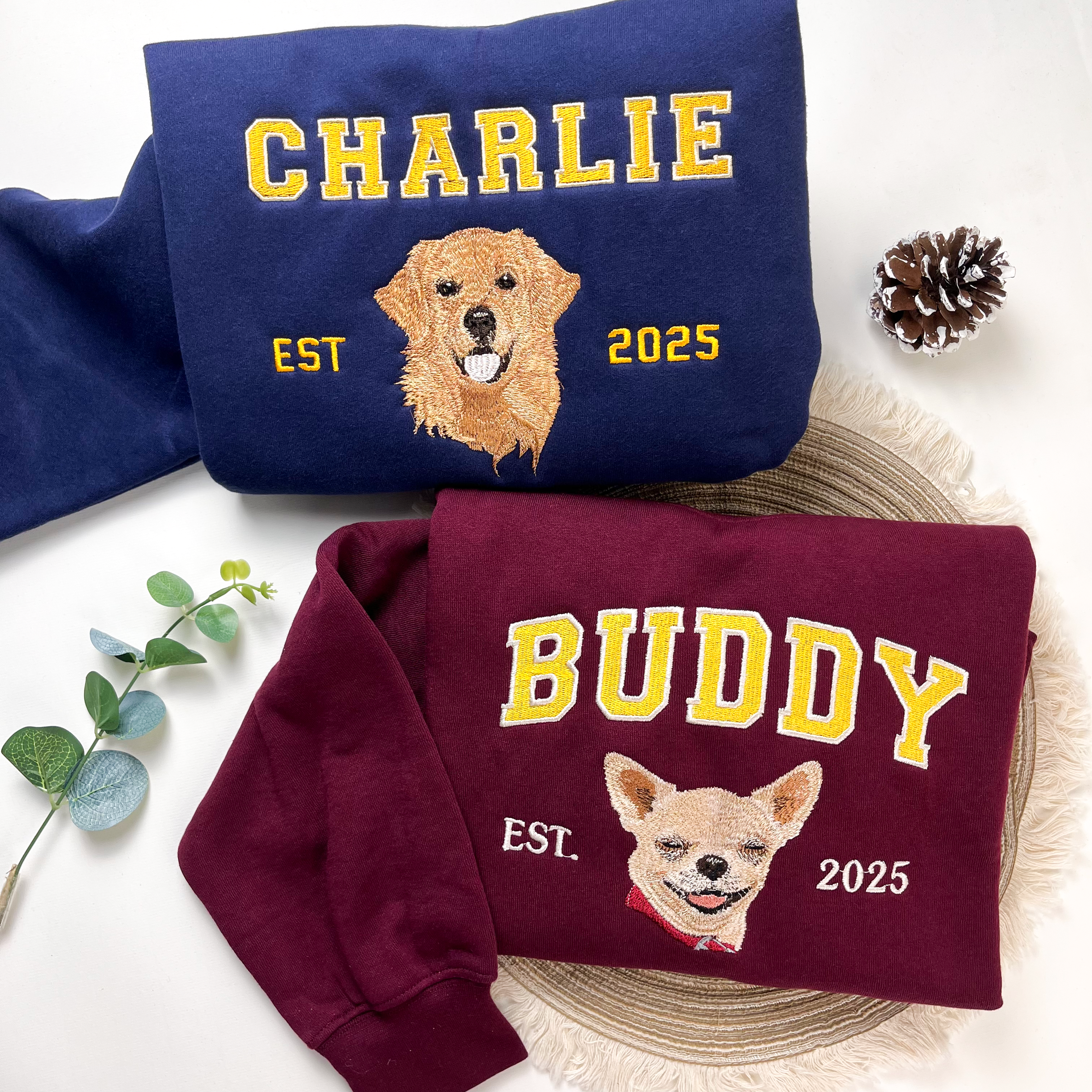 Custom Pet Embroidered Sweatshirt, Personalized Dog Swetshirt, Perfect Gift for Pet Lovers
