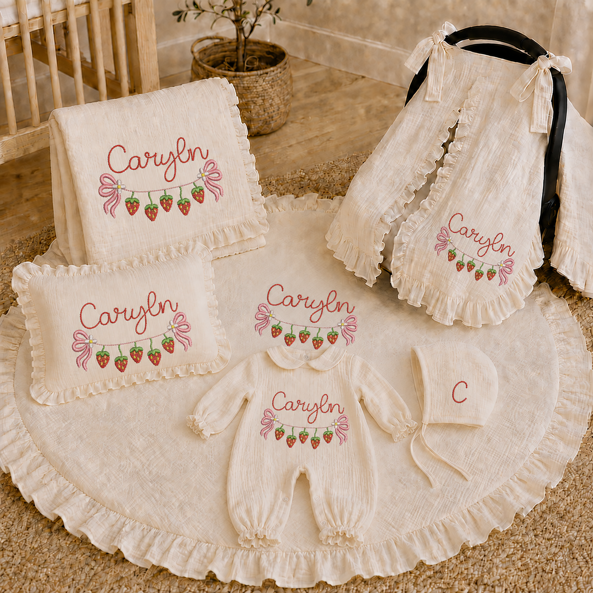 5-Piece Muslin Baby Gift Set | Fully Personalized Nursery Collection
