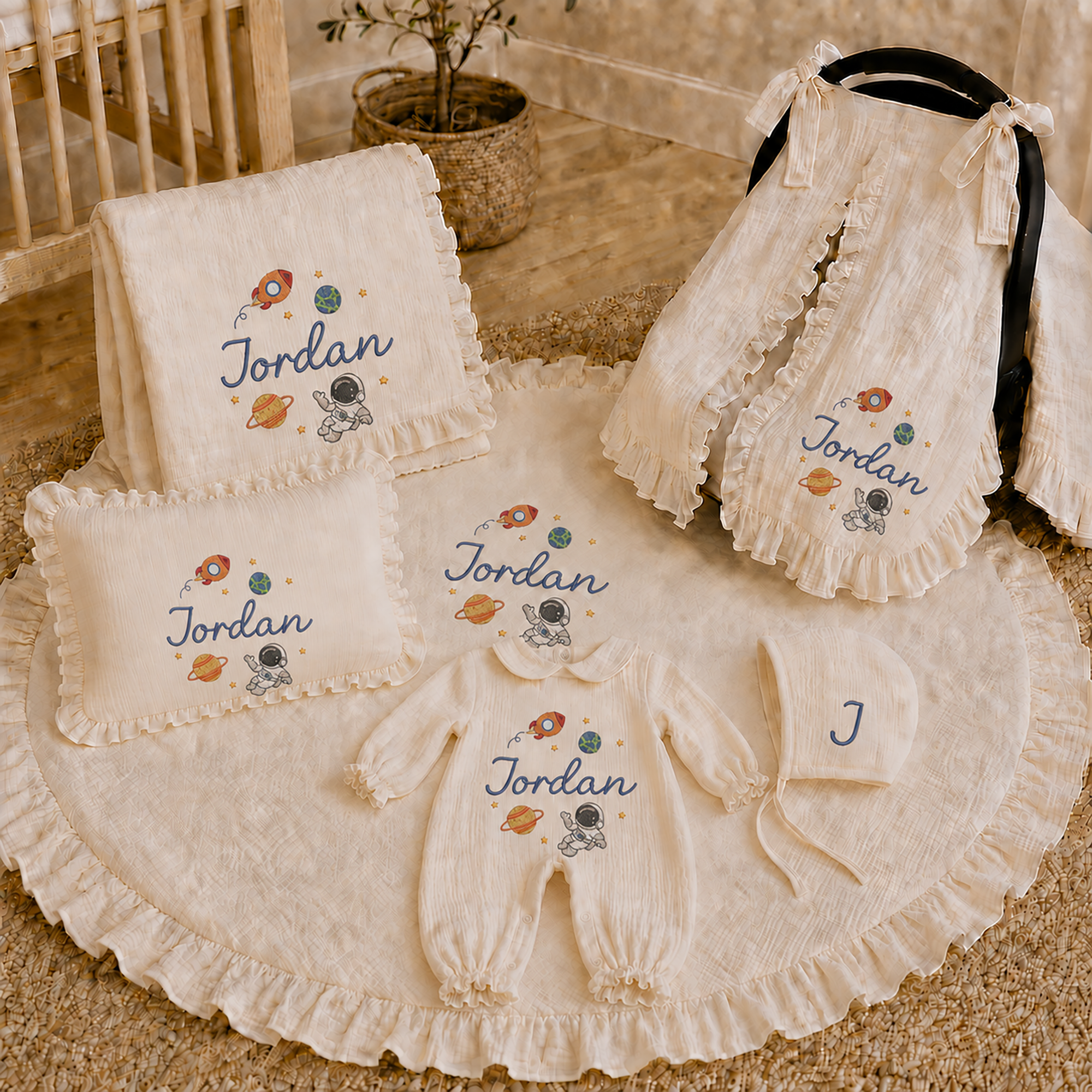 Ultimate Personalized Baby Gift Set | Custom Embroidered Nursery Bundle