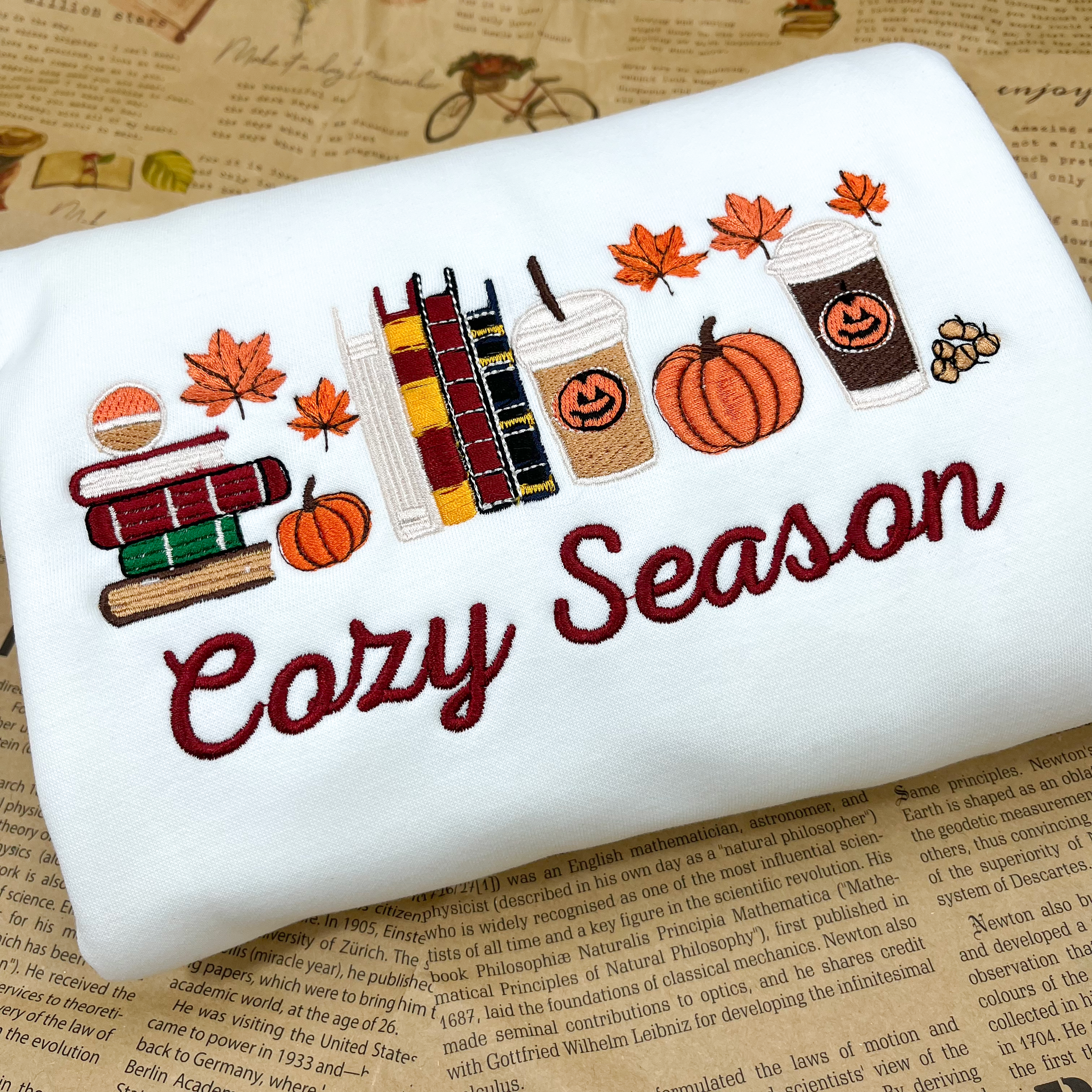 Cozy Season Embroidered Crewneck Sweatshirt, Halloween Shirt, Gift for Her