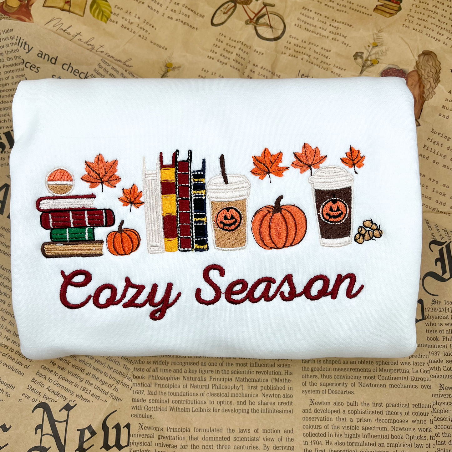 Cozy Season Embroidered Crewneck Sweatshirt, Halloween Shirt, Gift for Her