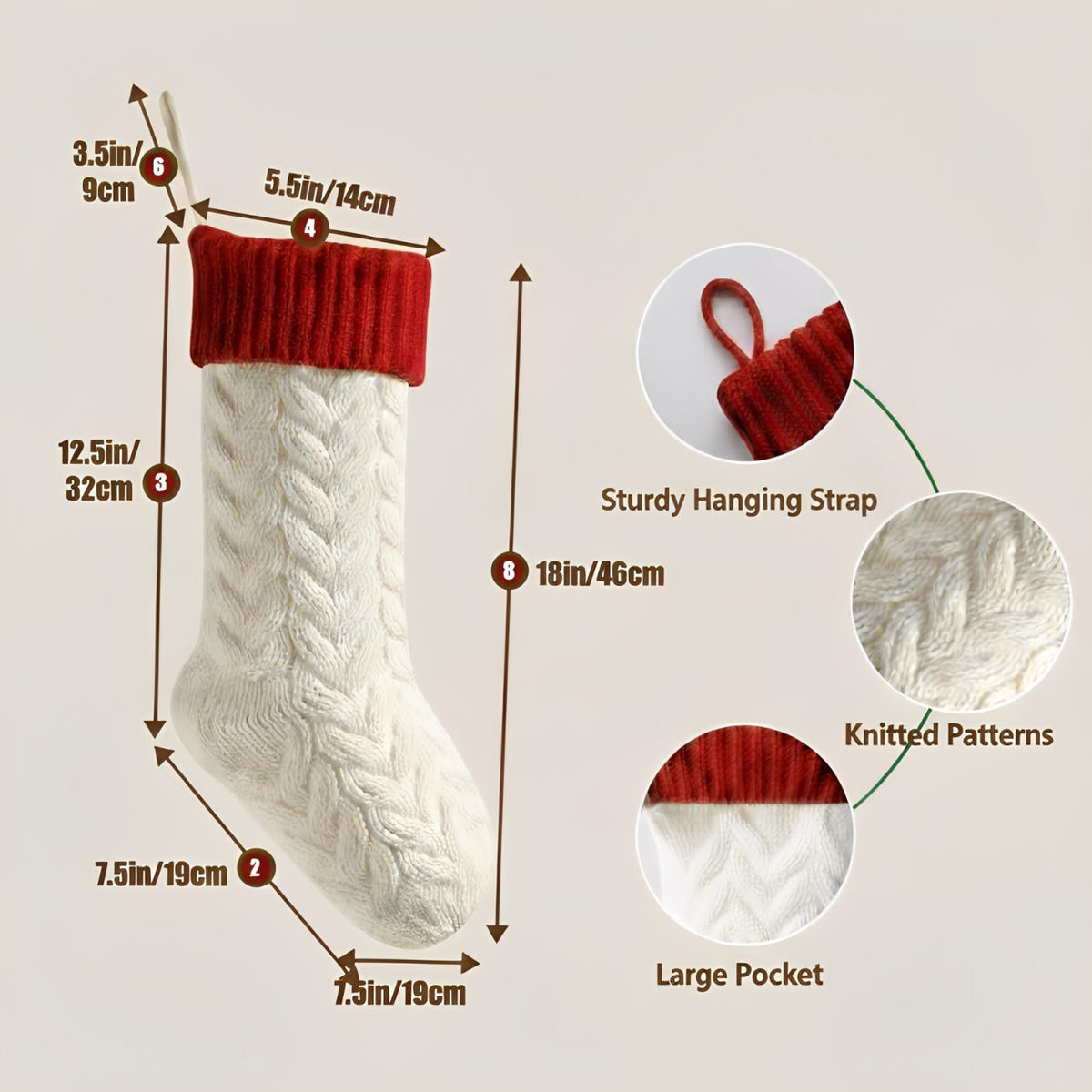 Personalized Initial Christmas Stocking – Custom Embroidered Letter, 6 Fonts