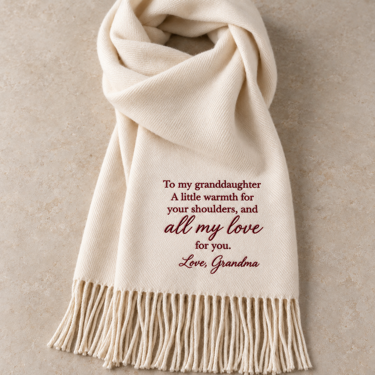 Soft cashmere-feel fringe scarf