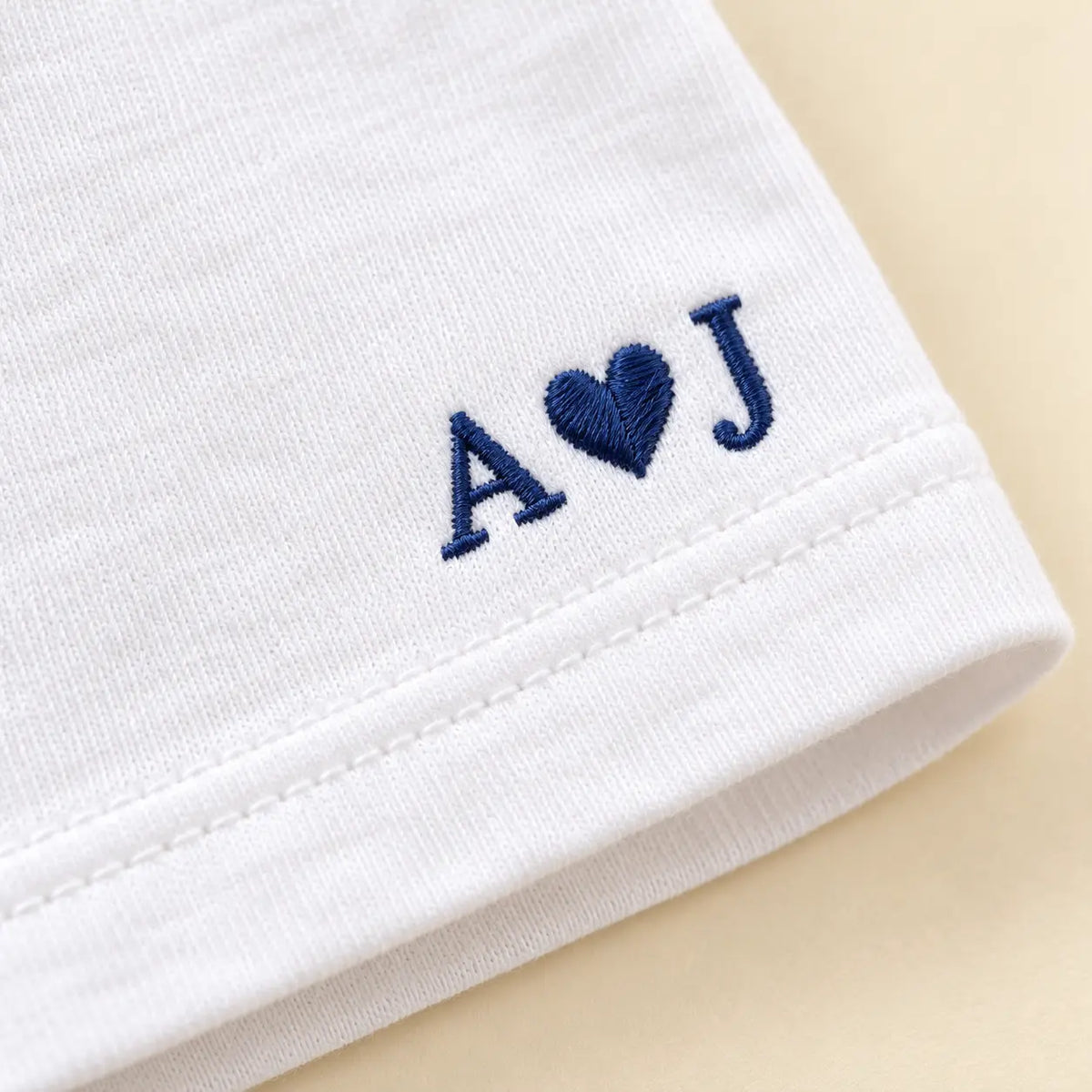 Personalized Roman Numeral Date Embroidered Sweatshirt, Hoodie & T-Shirt — T-shirt sleeve mockup