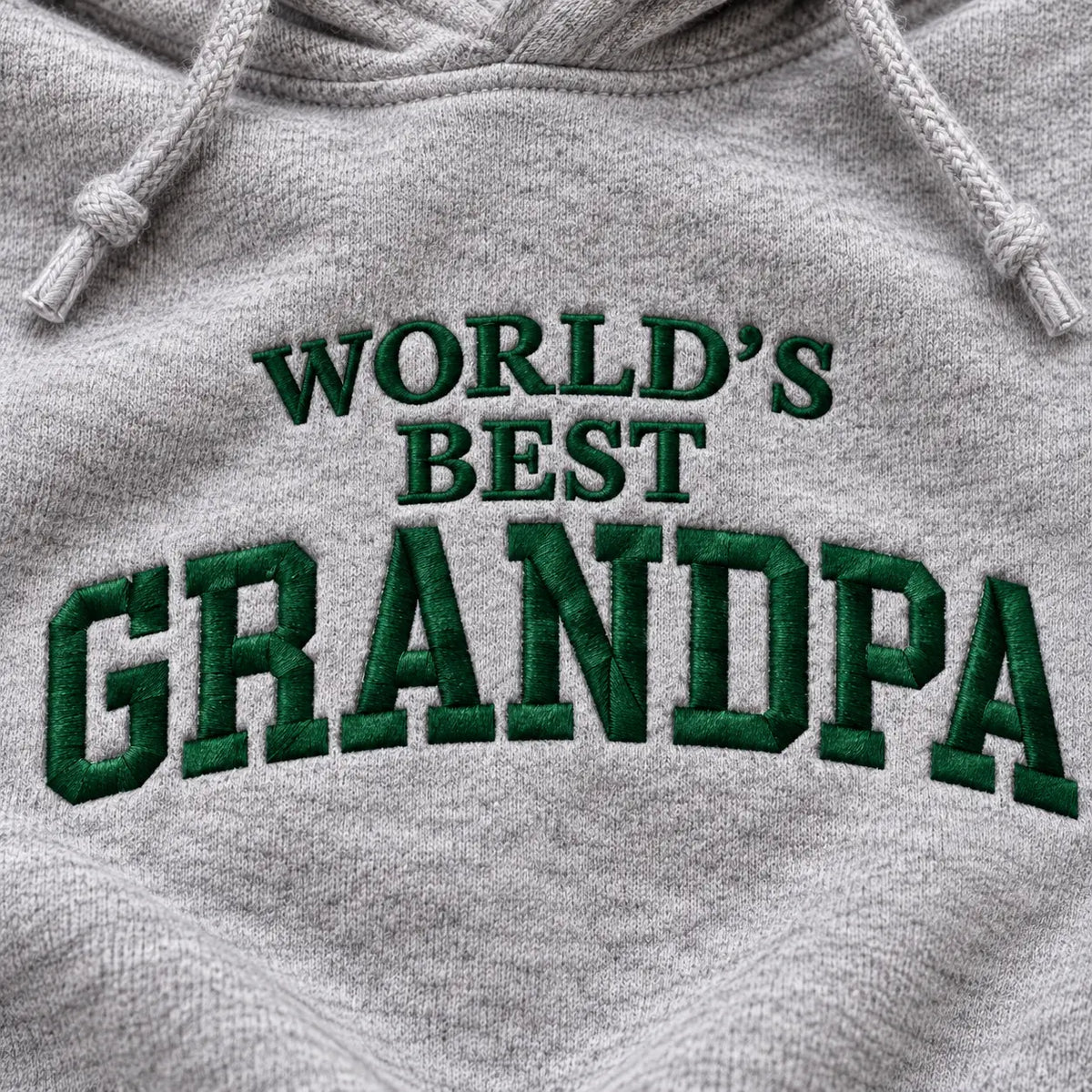World’s Best Grandpa Embroidered Sweatshirt, Hoodie & T-Shirt — Hoodie embroidery mockup