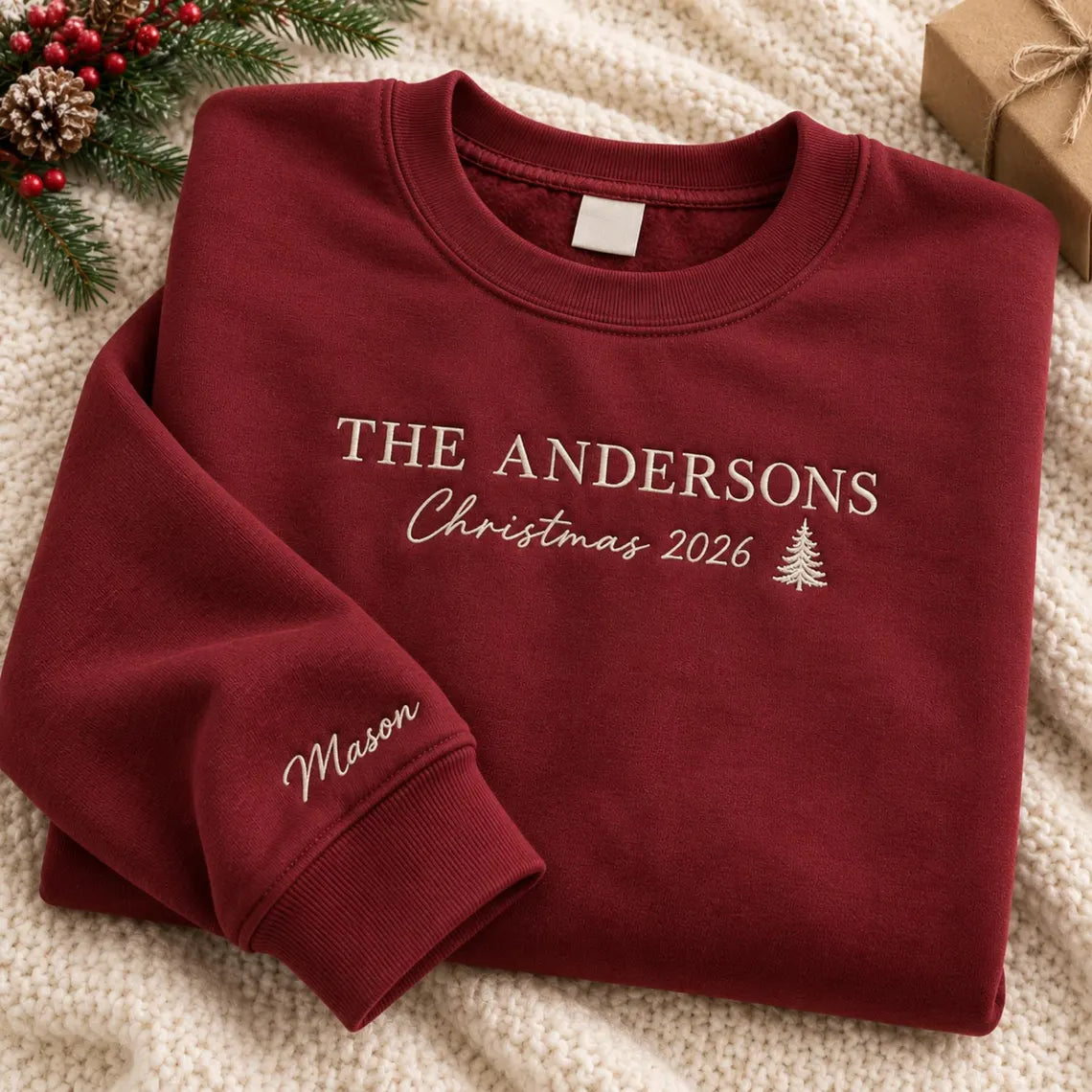 The Andersons Christmas 2026, Family Embroidered Christmas Sweatshirts